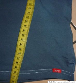 Esprit T Shirt V  Ausschnitt blau Gr. M 38 Oberteil Baumwolle Stretch