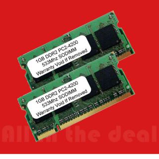 2GB DDR2 PC4200 SODIMM PC2 533 MHz 2X 1GB LAPTOP MEMORY