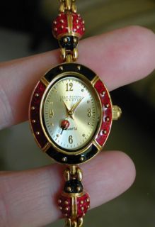 Joan Rivers Marienkäfer Damenuhr & Kette Uhr Armbanduhr *Ladybug