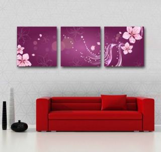 XL XXL Leinwand Canvas 3 Drei Bilder Blumen Farben flieder lila rosa