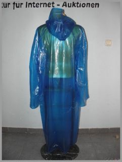 PUL unisex Regenmantel Mantel dunkelblau Kapuze & Kordel PVC Fetisch