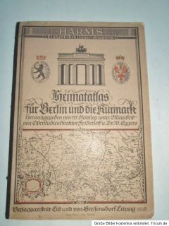 HEIMATATLAS Berlin Kurmark 1937 HARMS Atlas Ratthey Stadtplan Karten