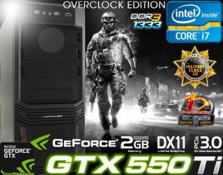 Intel I7 3770 4x4 300 Mhz Nvidia Geforce GTX 550 Ti 2048 MB Gaming OC