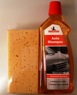 BUNDLE Nigrin Auto Shampoo Konzentrat 1000ml + Schwamm Kfz Reiniger