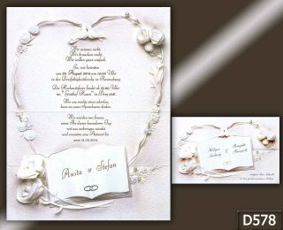 Hochzeitskarten D578 Einladungskarten zur Hochzeit, Umschlag