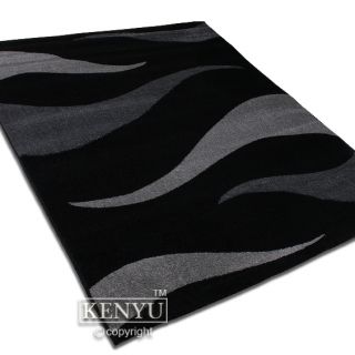 Velours Teppich 5658 schwarz grau (Größe 80x150 cm) absolutes