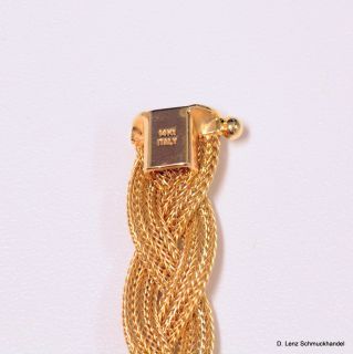 Luxus Goldarmband Armband Gold 585/14 Kt 19 cm Armreif geflochten