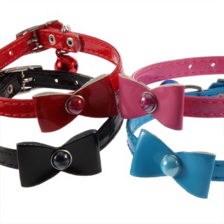 35m Fashion Cute Bow Tie Bowtie PU Leather Collar For Dog Puppy Cat