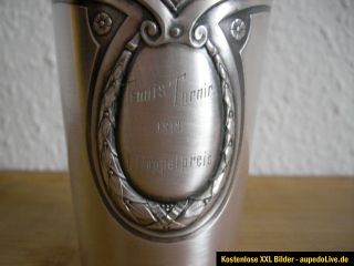Dachbodenfund Becher Pokal Tennis Turnier 1913 1.Doppelreis Silber