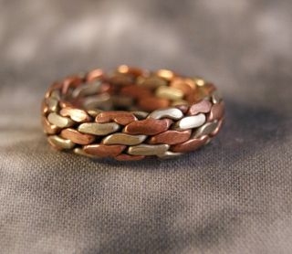 Ring geflochten ~ 3 Metalle ~ Tibet Nepal (606)