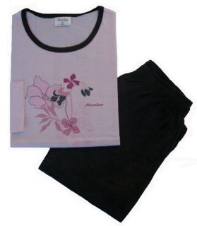 Damen Pyjama Rundhals rose von Moonline Gr.XL (48/50)