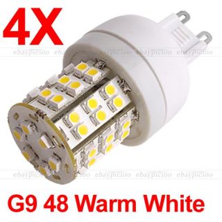 4X G9 48 3528 SMD LED Lampe Licht Beleuchtung Warm Weiß