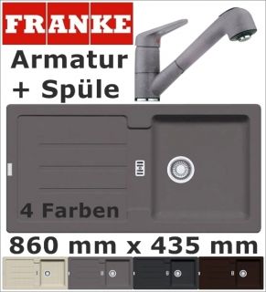 Franke Granitspüle Strata STG 614 + Armatur 740 Schlauchb