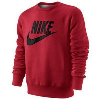 Nike PL Brushed Crew 2 Rot Herren Pullover Sweatshirt