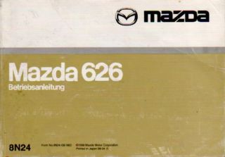 MAZDA 626 Bedienungsanleitung 1998 Handbuch BA