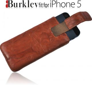 Burkley Premium Case WASHED iPhone 5 Echt Leder Handy Tasche Etui