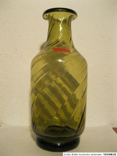 Alte Poschinger Glas Vase mundgeblasen, klar grün handgearbeitet mit
