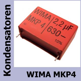 WIMA Polypropylen Folienkondensator Kondensator MKP4 630V 2,2uF 37,5mm