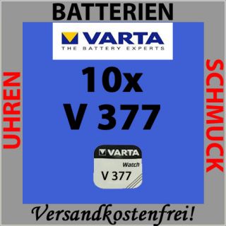10x V377 Uhren Batterie Knopfzelle SR66 SR626 VARTA Neu