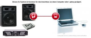 DJ Anlage 1500W USB SD  Verstärker Endstufe Boxen Mischpult DJ 637