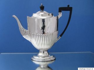 Antike engl. Kaffeekanne Queen Anne 1,2 L Teekanne versilbert SILBER