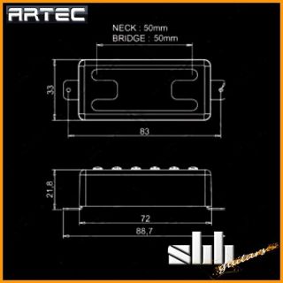 ARTEC Mini Humbucker Filtertron Style Tonabnehmer, SET, splitbar