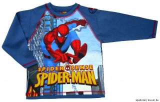 NEU Spiderman Langarmshirt Shirt Longsleeve blau Baumwolle Gr.98 104
