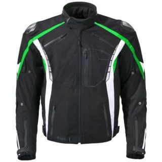 Germot Eagle Motorradjacke, schwarz grün, S/M/L, Textiljacke