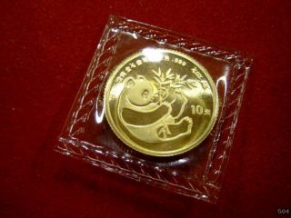 Sie erhalten eine 1/10 oz 10 Yuan Gold China Panda 1984 in Folie. Sehr