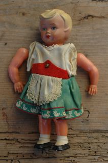 alte Tanzpuppe Spielzeug Aufziehpuppe Puppe für Bastler