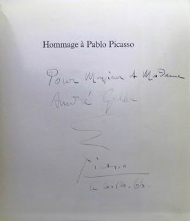 Pablo Picasso   Ganzseitige Widmung, signiert. 1966, Autograph, signed