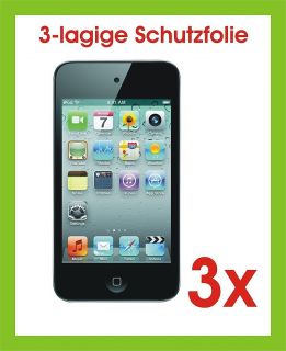 3x Apple iPod Touch 4 4G Schutzfolie Folie Displayschutz klar 3 lagig