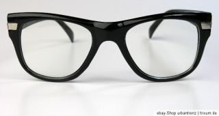 60er 70er Jahre Nerd Brille Clear Lens Klarglas Hornbrille Wayfarer