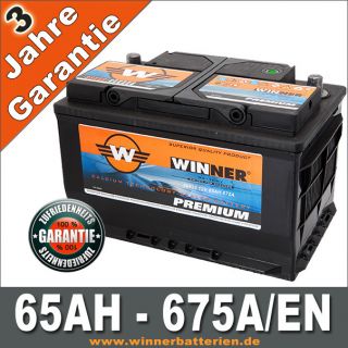 Autobatterie 65Ah 675A 3 Jahre Garantie ersetzt 70Ah 66Ah
