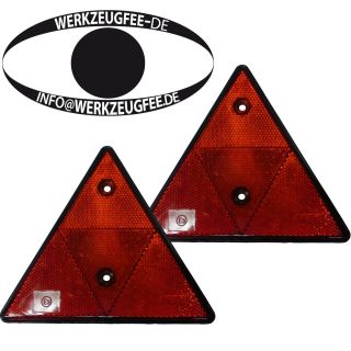 Anhänger Reflektor Dreieck Rückstrahler Rot Set 2 Stück