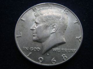 USA HALF DOLLAR 1968 D JOHN F. KENNEDY, SILBER