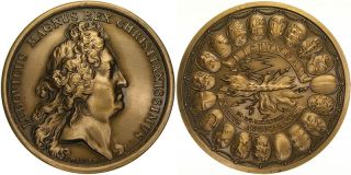 E671 Frankreich Bronzemedaille 1688 (v.Mauger) LUDWIG XIV. 1643 1715