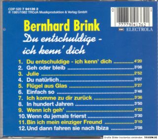 BERNHARD BRINK    DU ENTSCHULDIGE   ICH KENN DICH    CD   m. JULIE