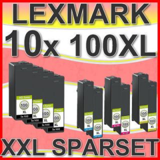 10x DRUCKER PATRONE LEXMARK 100XL S505 Pro901 Pro805 Pro705 Pro205