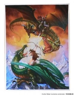 Dragon Alu Bild, DRACHE Ritter,Fantasy, Saloon Deko,16x21 Alubild