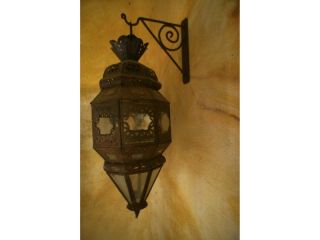 Marokko Lampe, indisches Windlicht,Laterne Glas+Messing, Wandlampe f