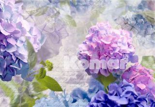 Komar Fototapete, OTAKSA, 8 teilig, 368 x 254cm, weiß rosa Hortensien