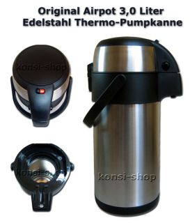 Airpot 3L Edelstahl Pumpkanne Isolierkanne Thermoskanne