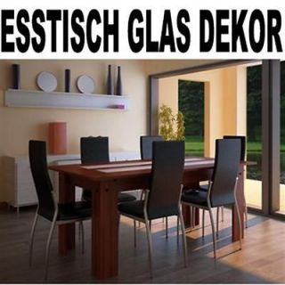 Esstisch Holz mit Glas Küchentisch 180x90cm Glastisch Esszimmertisch