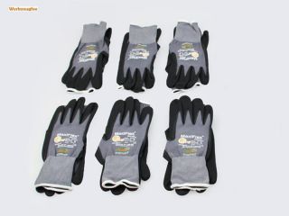 MAXIFLEX Handschuhe nitrilbeschichtet schwarz 6 Paar Gr. 9