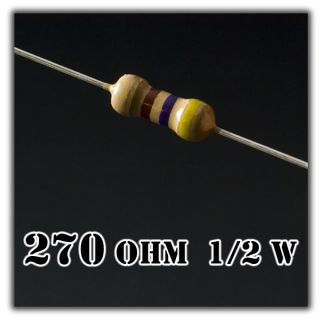 50 Widerstände Widerstand 270 Ohm 0,6W 1/2w LED 9V