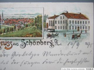 Schönberg Görlitz !! Alte Ansichtskarte Lithokarte Gasthof z. Hirsch