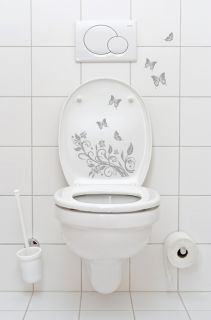 Wandtattoo Blumen Ranke Schmetterlinge Bad WC Toilette Klo Aufkleber