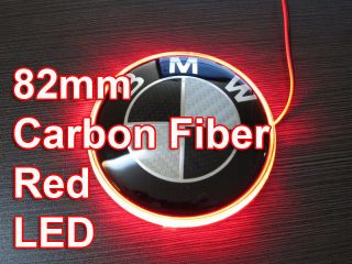 82mm rot LED BMW Carbon Fiber Emblem Badge Heckklappe fuer E46 E90 E92