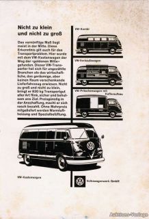 VW Bus T1 Bully Reklame 1959 Pritsche Kombi Kasten wow